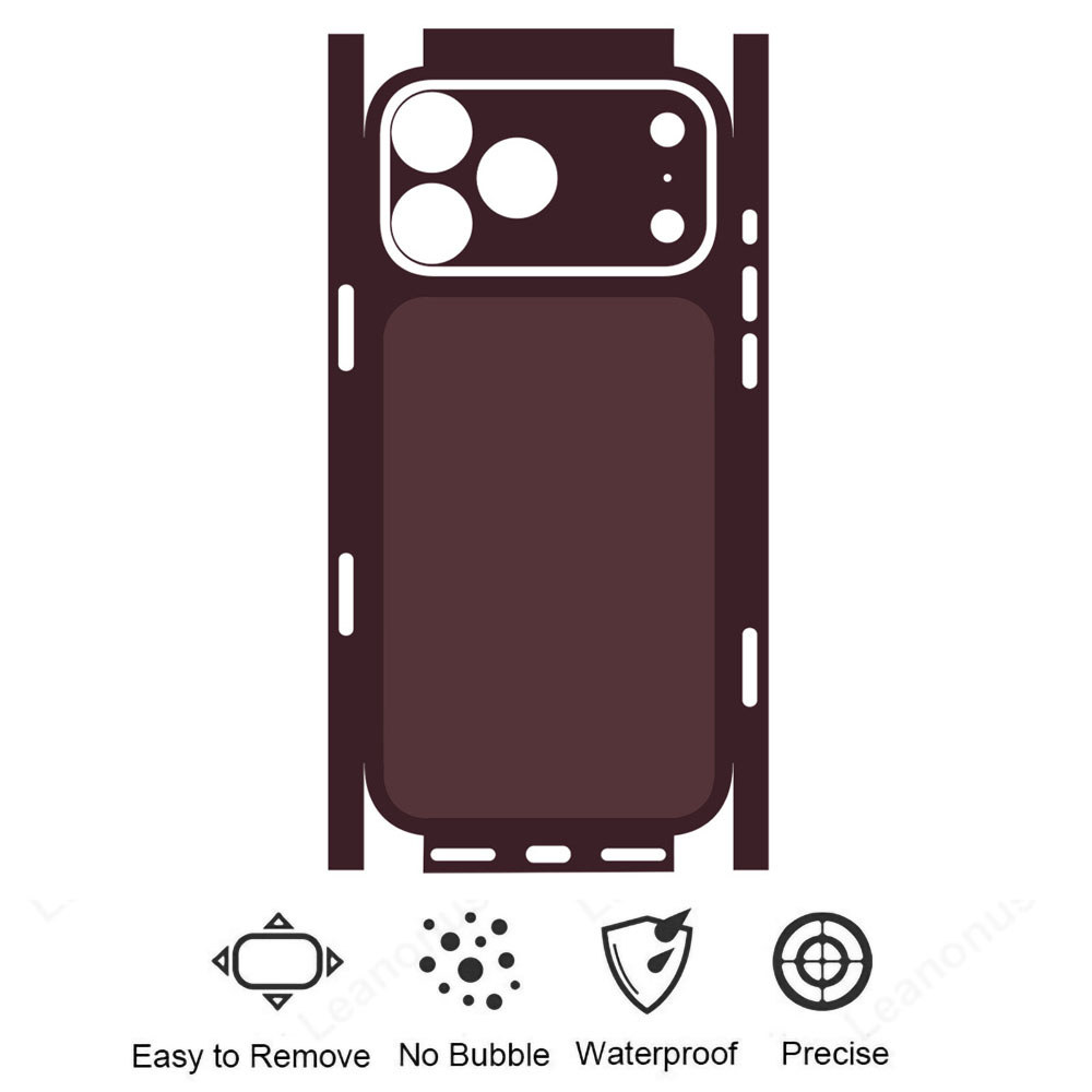 Skin Adesiva Bicolor para iPhone 17 18 Pro Max, Película Protetora Traseira Envoltório Estético — imagem 2 de 2