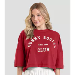 T- Shirt Feminina Cropped Dianna Vermelho