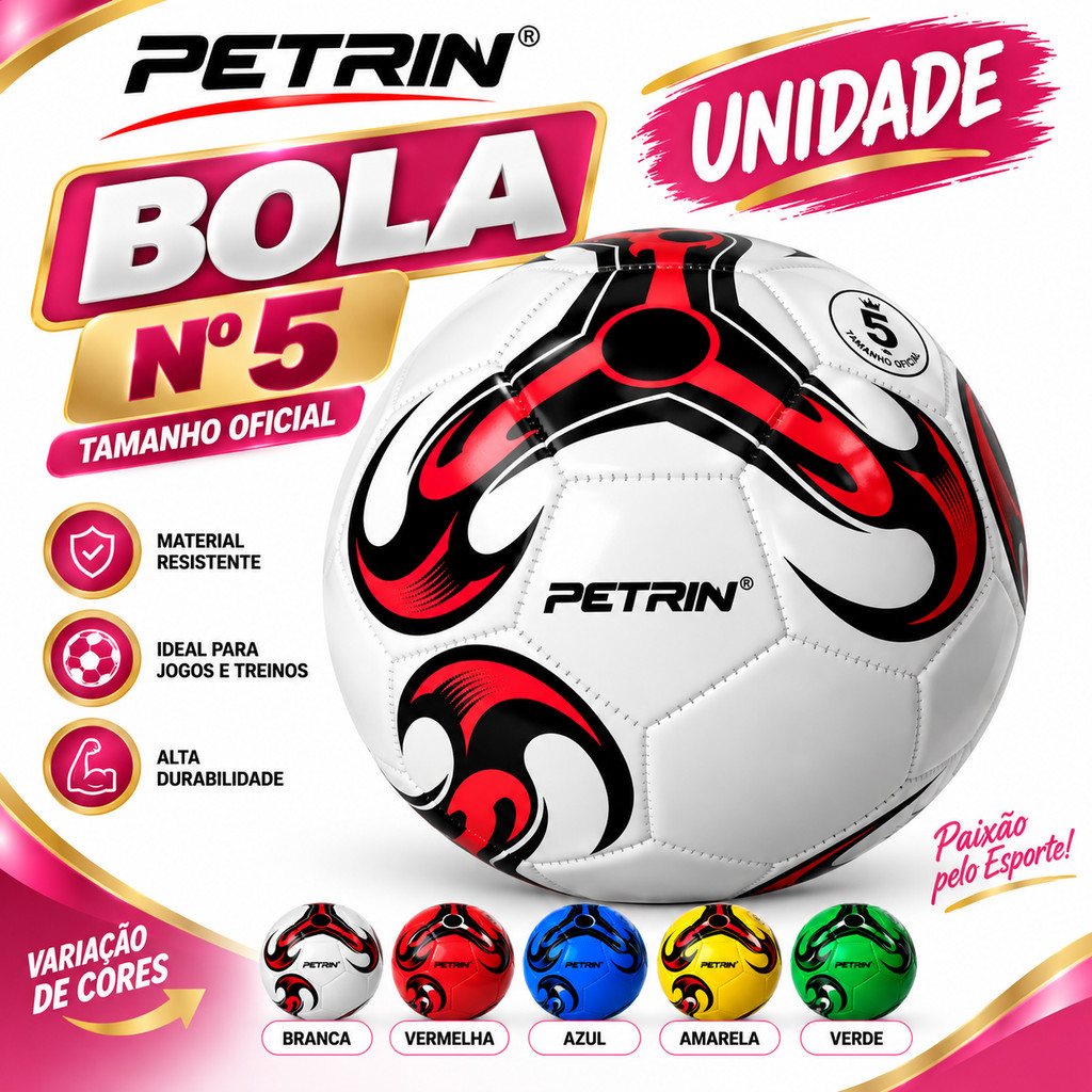Bola de Futebol Campo Society Nº 5 Diversas Cores 