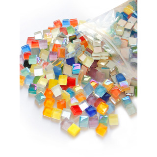 Pedra de cristal mosaico 1cm DIY pequena partícula cristal mosaico remendo artesanal pai-filho Material 100 peças