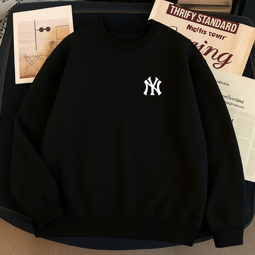 Moletom Gola Redonda Estampa New York unissex Flanelado confortavél Feminino Masculino