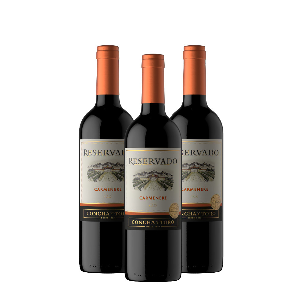 Vinho Chileno Reservado Carmenere 750ml - 3 Unidades