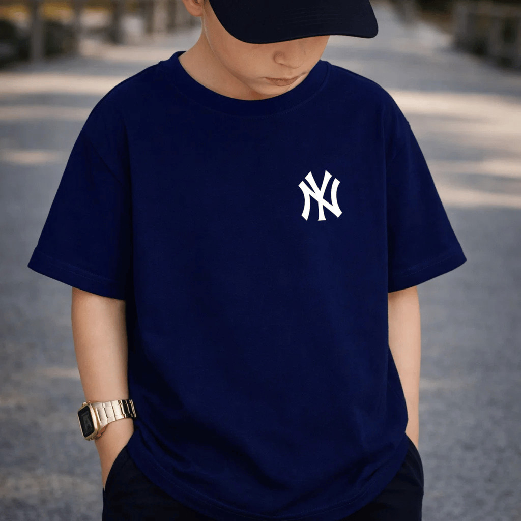 Camiseta Infantil e Juvenil Estampado NY 100% Algodão Premium Criança Personalizada Unissex Blusa Camisa