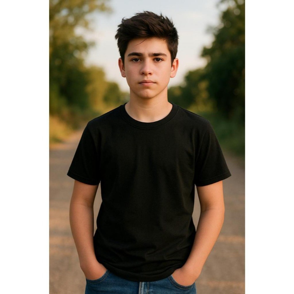 Camiseta Infantil Masculina Manga Curta 100% Algodão Lisa Confortável e Casual Blusinha Infantil Unissex