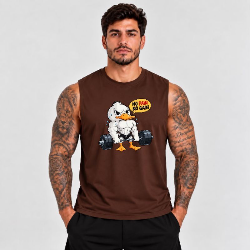 Regata Machão Masculina Pato Gym Estampa Moderna Algodão Premium Academia Fitness Confortável Moda Streetwear