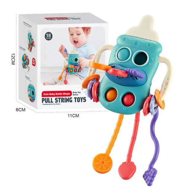 Brinquedo De Dentição De Bebê-Corda Sensorial Montessori Silicone Mastigável Recém-Nascidos