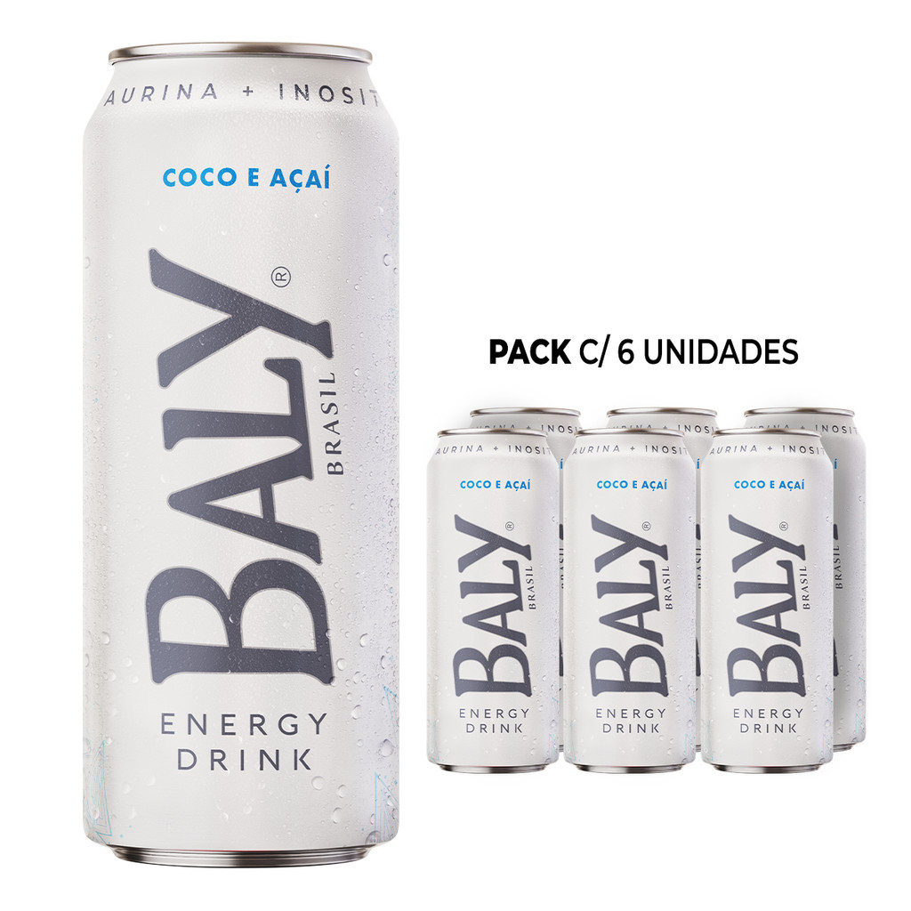 Energético Baly Coco e Açai 473ml x 6 UN