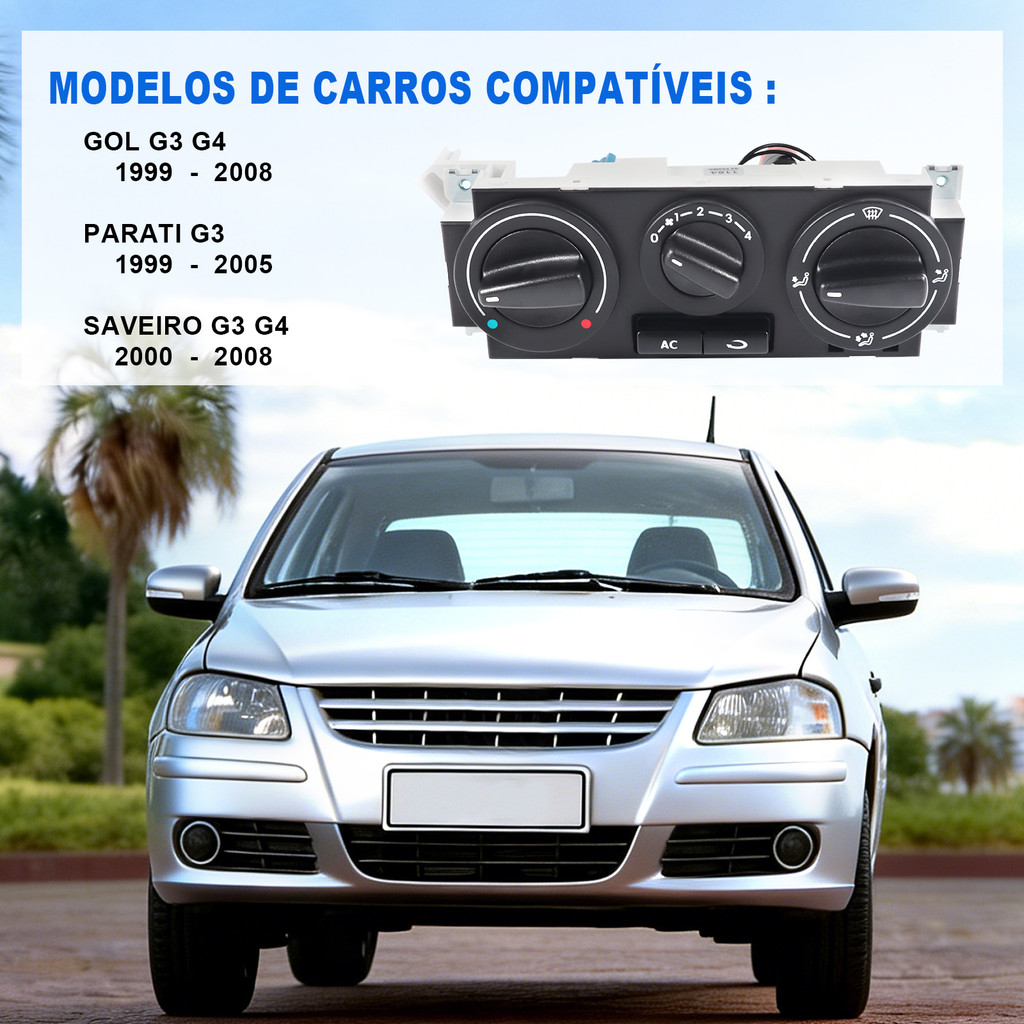 Painel De Comando Controlador do Ar Condicionado VW Gol Saveiro Parati G3 G4 — imagem 2 de 2