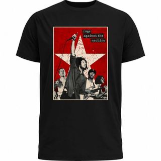 [Camiseta Premium em Algodão Puro]GXG Camiseta Rage Against The Machine Rock And Roll Banda