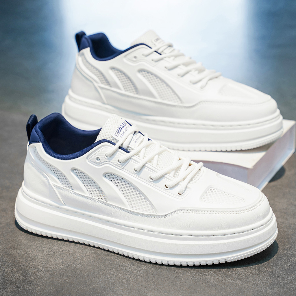 Outono respirável sapatos masculinos High-End sentido juventude esportes lazer pequenos tênis brancos aumentando All-Mat