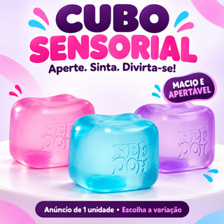 Cubo Sensorial Antiestresse Squishy Macio e Apertável Rosa Roxo Azul Brinquedo Kit 1 2 3 Unidades