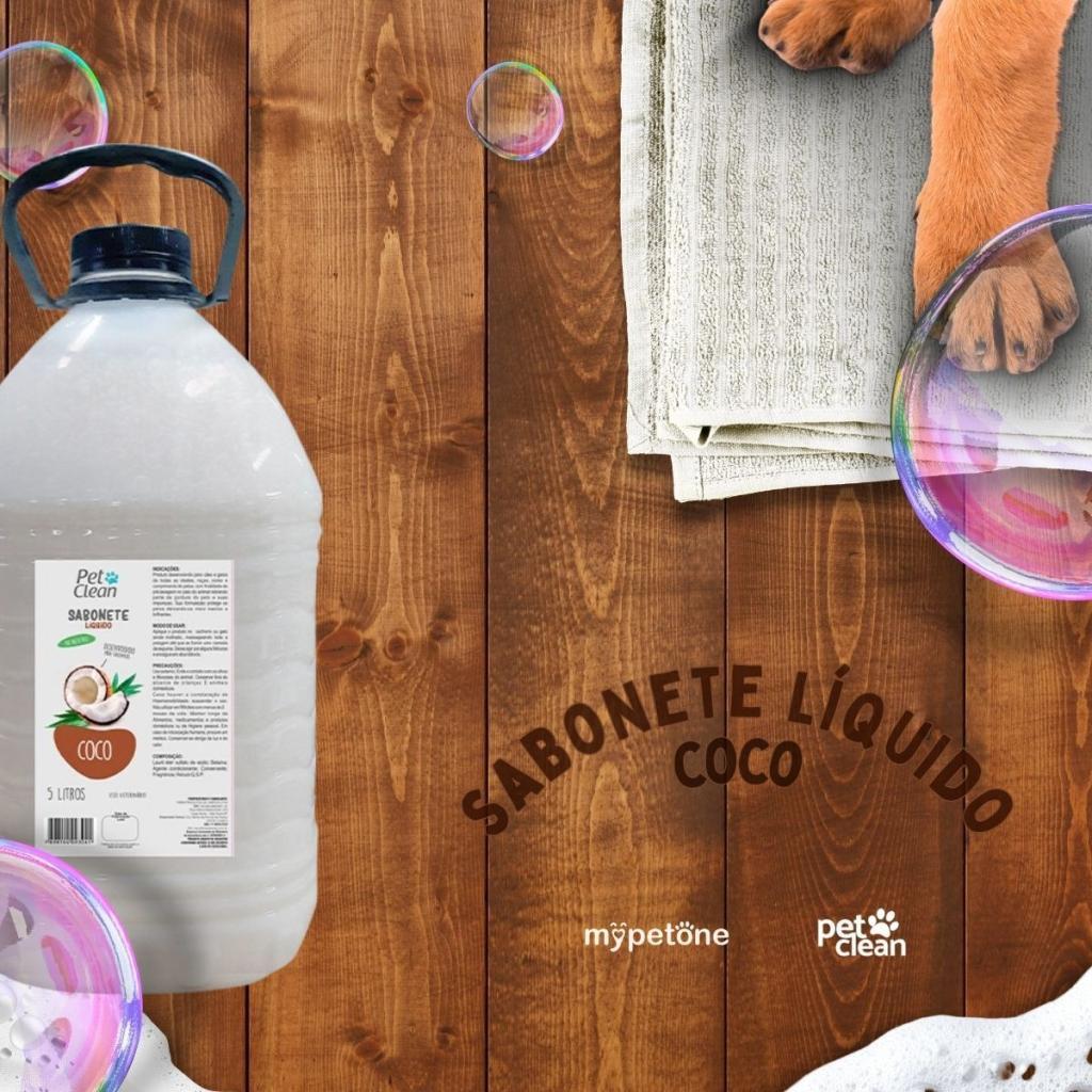 Shampoo e Condicionador 5 Litros Coco Limpeza Cuidado Cachorro Pet Clean Cão Gato Sabonete Liquido — imagem 2 de 2