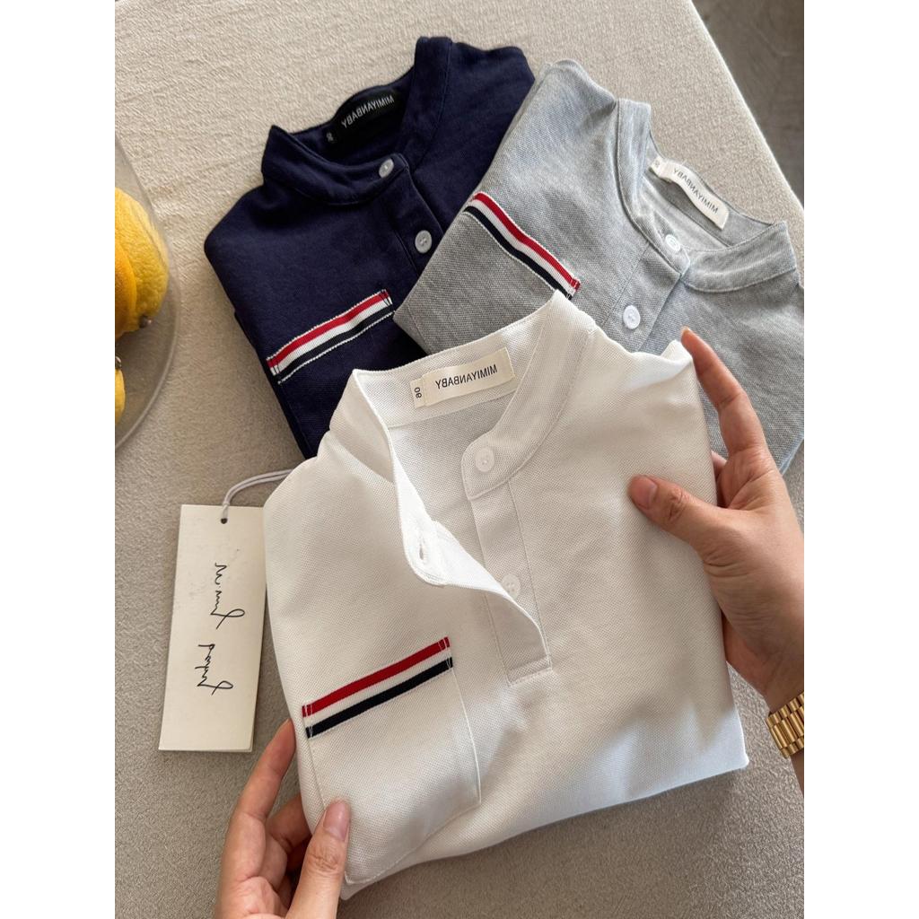 Meninos de manga comprida camiseta gola alta estilo fino camisa de fundo do bebê primavera outono crianças interior t-bo