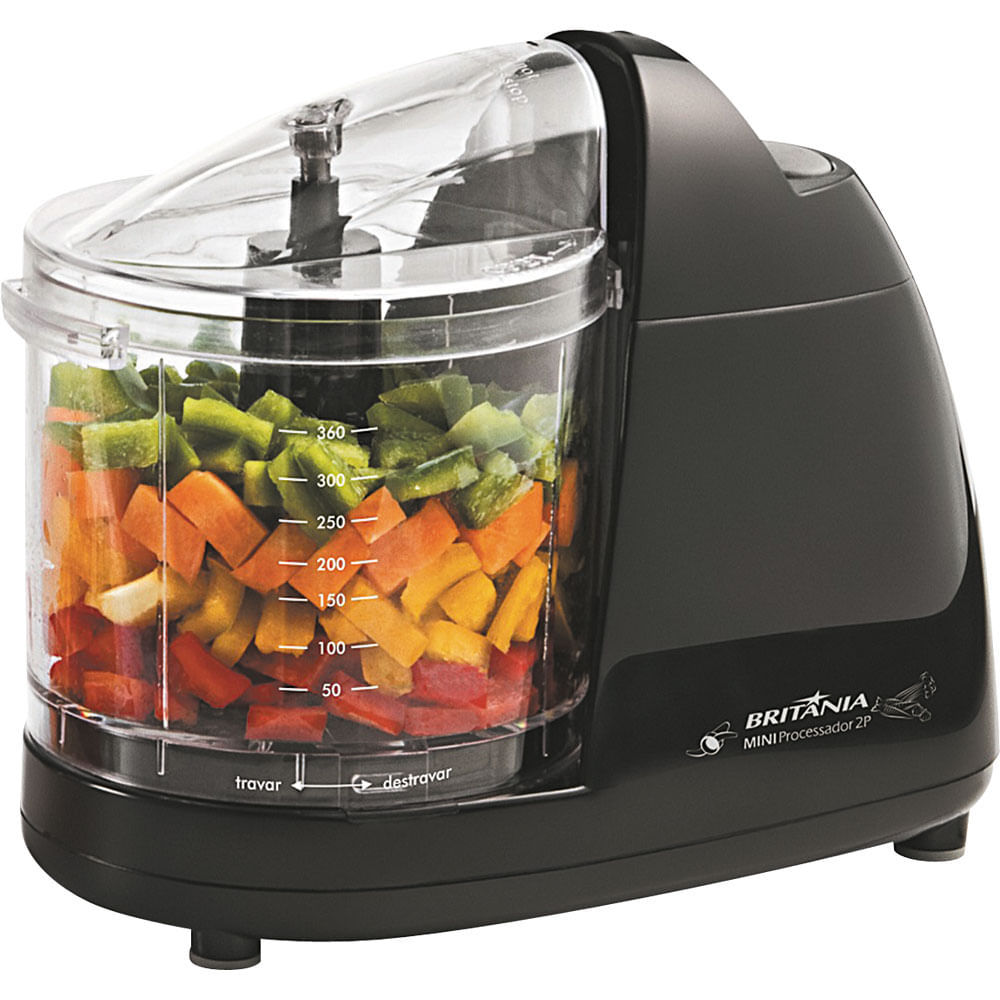 Mini Processador 360ml Britânia 2P Preto 127V