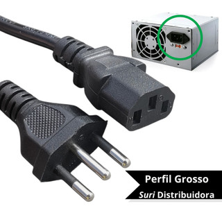 Cabo De Força Energia Tripolar 1,5m Para Fonte Monitor Pc