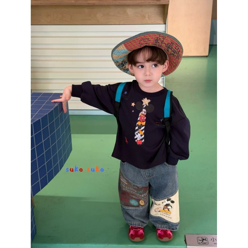 Meninos terno 2026 crianças dos desenhos animados impresso camiseta pequeno médio crianças moda calças terno pronto esto