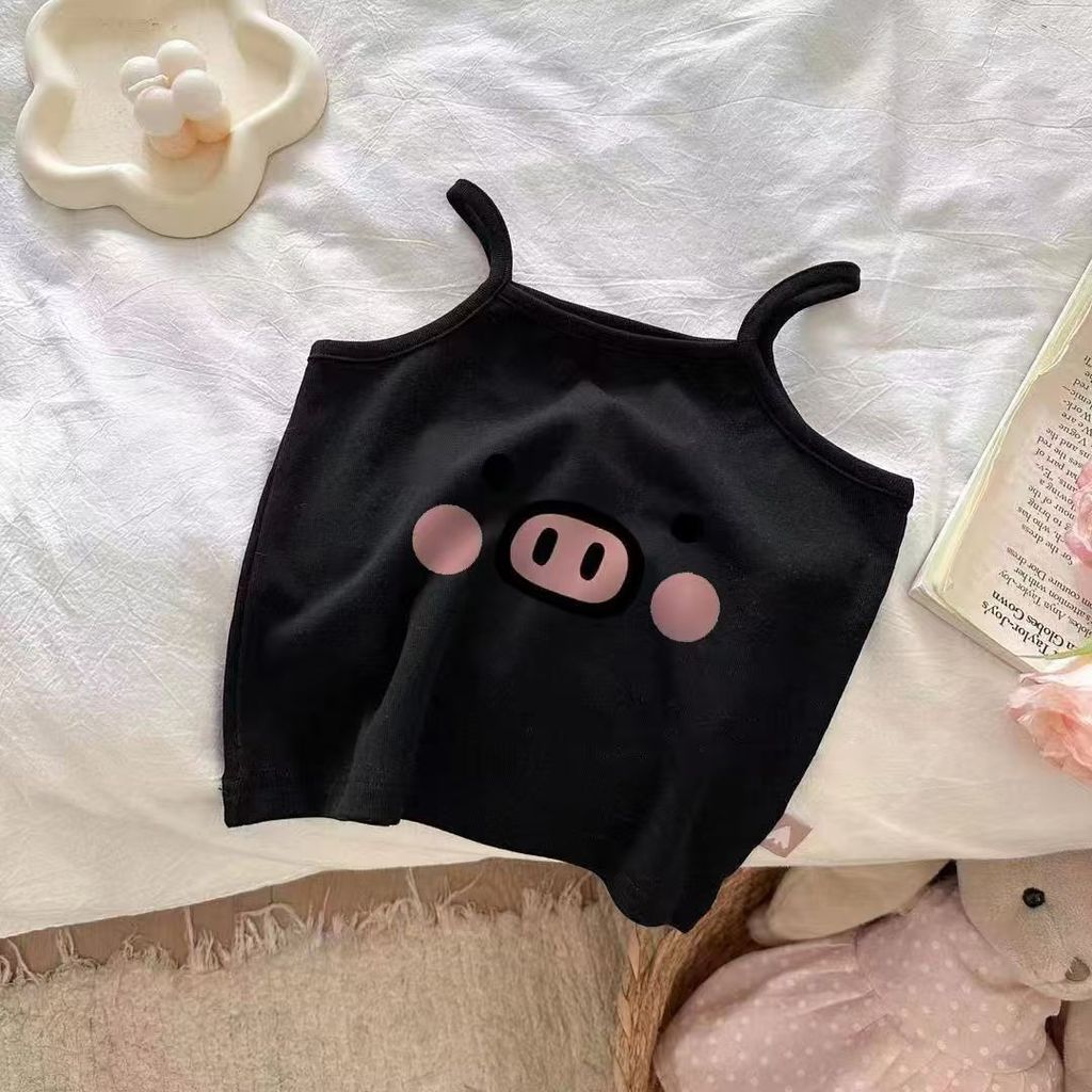 Modal camisola meninas colete verão dos desenhos animados novo estilo impresso estilo fino bebê sem mangas crianças bebê