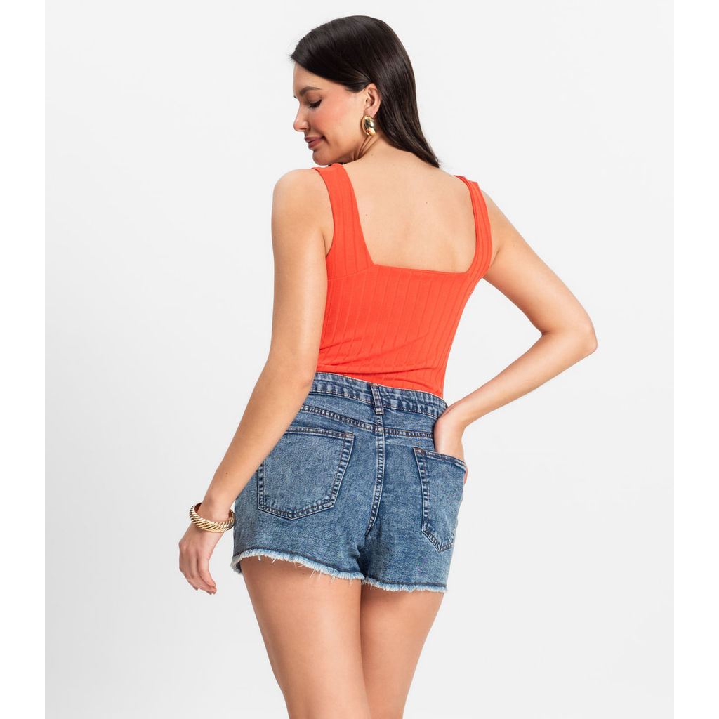Shorts Jeans Feminino Adulto Básico Select Azul · foto 2