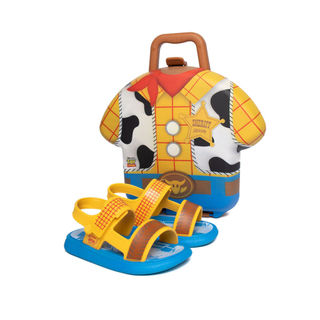Sandália Infantil Disney Case Baby Papete Woody Azul/Amarelo