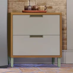 Balcão para Cozinha 1 Porta 1 Gaveta Imperatriz 100% MDF Marrom/Freijó/Off White Freijó/Off White