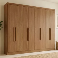 Guarda Roupa Casal 8 Portas 4 Gavetas Master New Marrom/Jatoba Jatoba