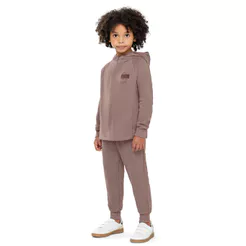 Conjunto Infantil Menino Gola Alta Capuz Colorittá Marrom