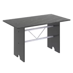 Mesa para Cozinha 120x75cm Tampo Ardósia Cinza/Martelado Pérola/Indiano Martelado Pérola/Indiano