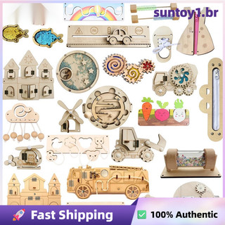 Montessori Busy Board DIY Children Parts Wood Toys Training Life Skill Lock Activity Board Accessories 1 Year Old Toddle