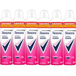 Kit Desodorante Antitranspirante Aerosol Rexona Powder Dry 72 horas 250ml - 6 Unidades