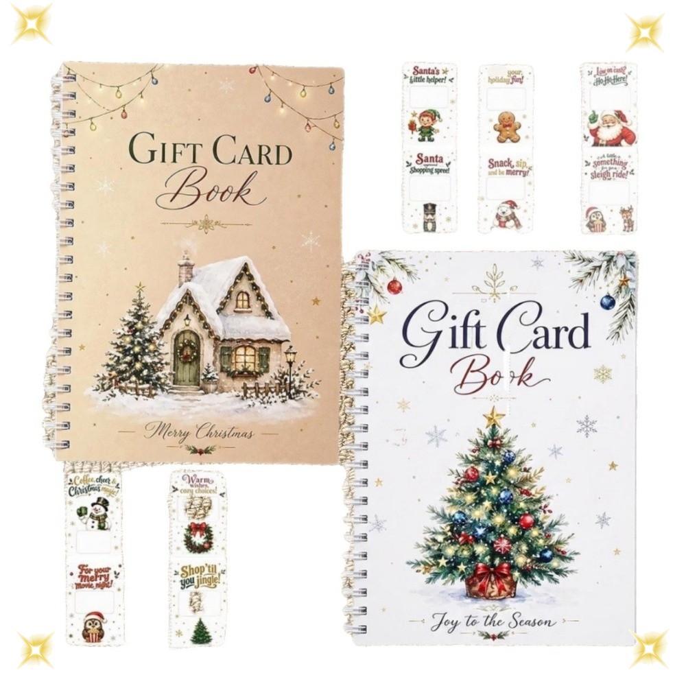 Livro De Cupom De Natal , Porta-Cartões De Cupons De Redenção Com Tema Livreto Encadernado Em Espiral Festivo