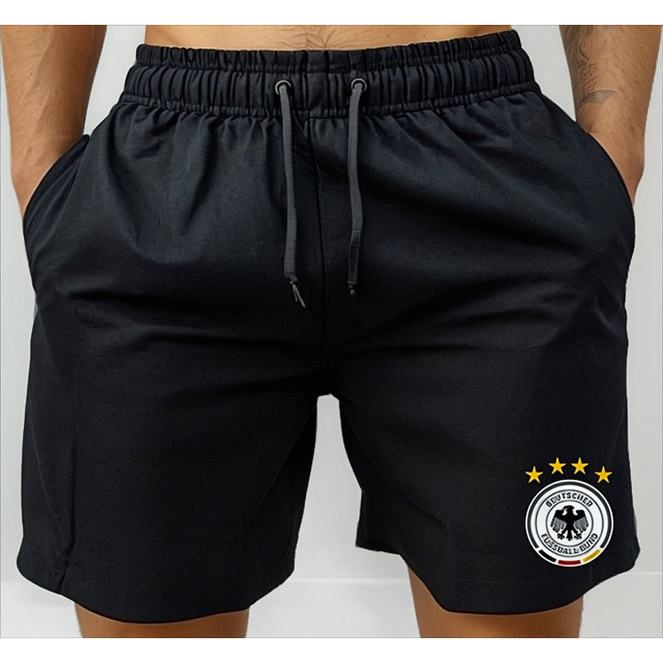 Short Bermuda Tactel Praia Leve Treino Mauricinho Academia Time Futebol Selecao Alemanha
