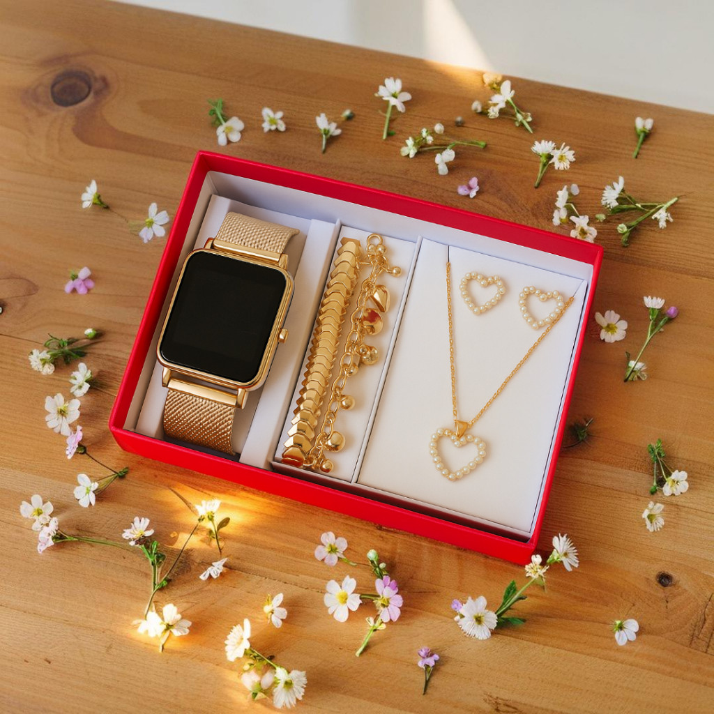 Relógio LED Digital + Pulseira + Brinco - Kit feminino em Oferta na Shopee