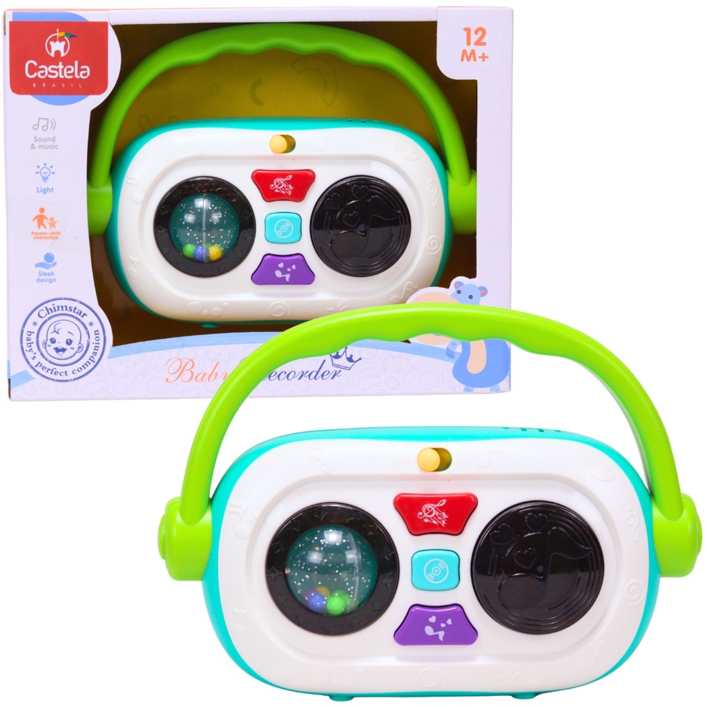 Brinquedo  Radio Interativo com Luz e Som Verde - Castela em Oferta na Shopee
