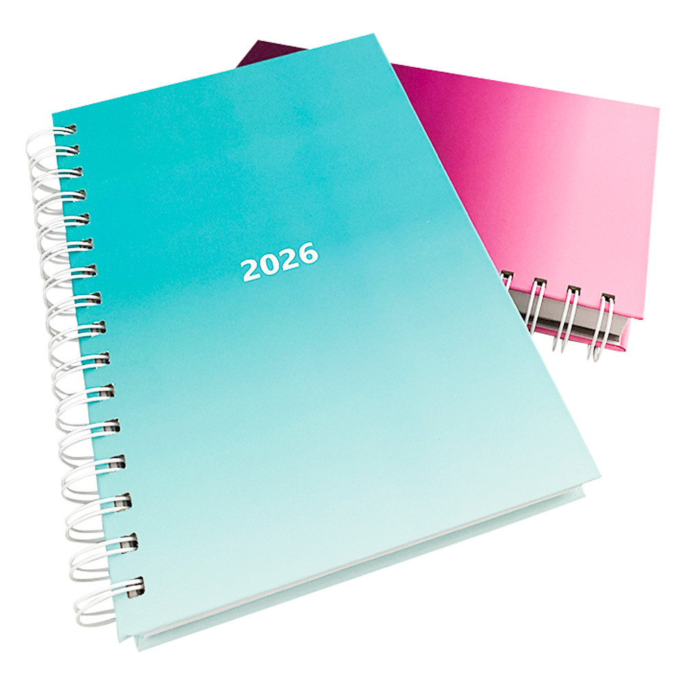 Agenda Capa Dura 2026 Espiral Anual Aurora Diária Executiva 168 Folhas A5 14x21cm