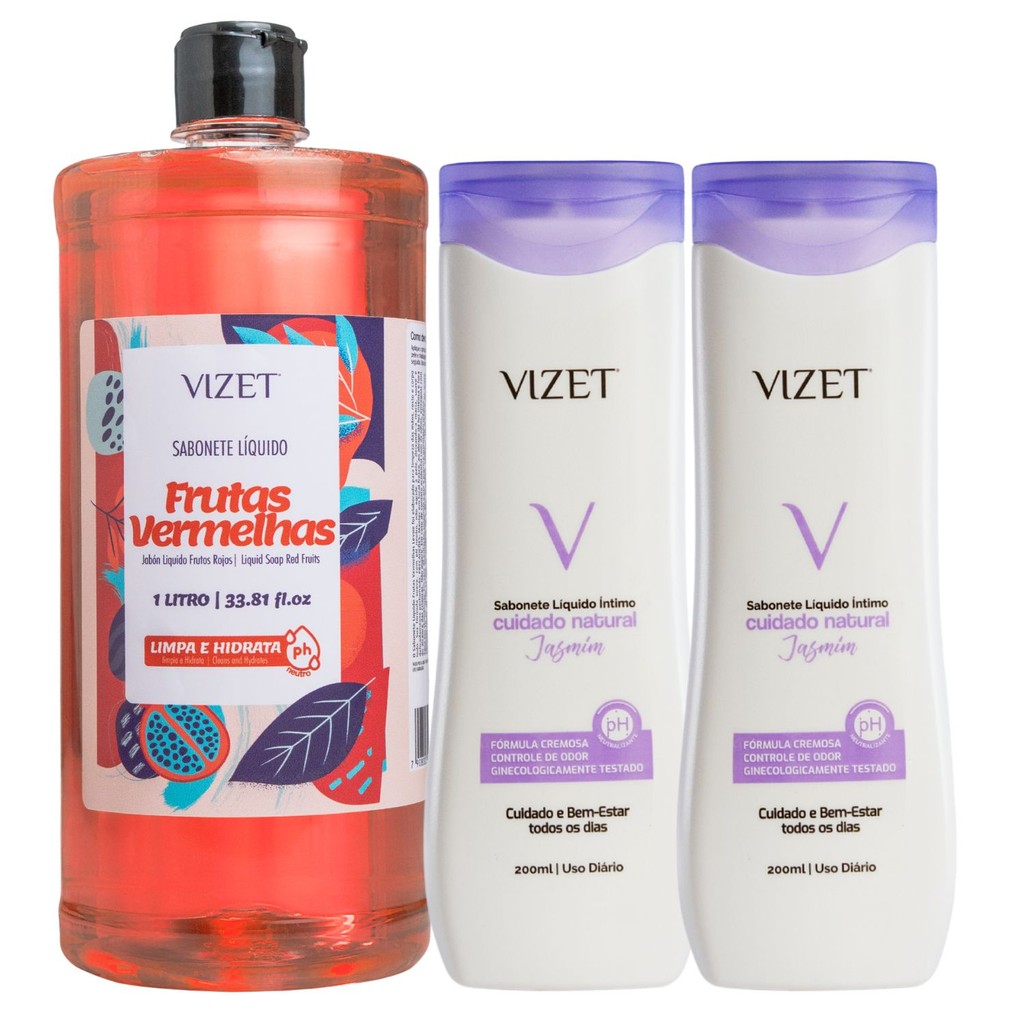 Kit Sabonete Íntimo Jasmim + Sabonete Líquido Vizet