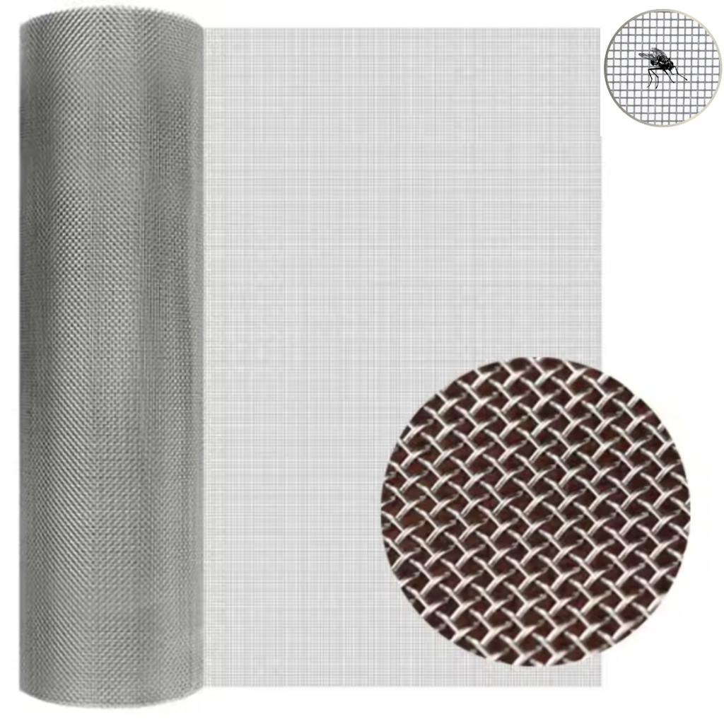Tela para Janela Mosquiteira Inox 1,0 m x 1,0 m anti dengue pernilongo Moscas