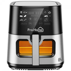 Fritadeira Elétrica Air Fryer Pro Home Style PRO, 100% Digital, 8L, 110V, Preto e Inox
