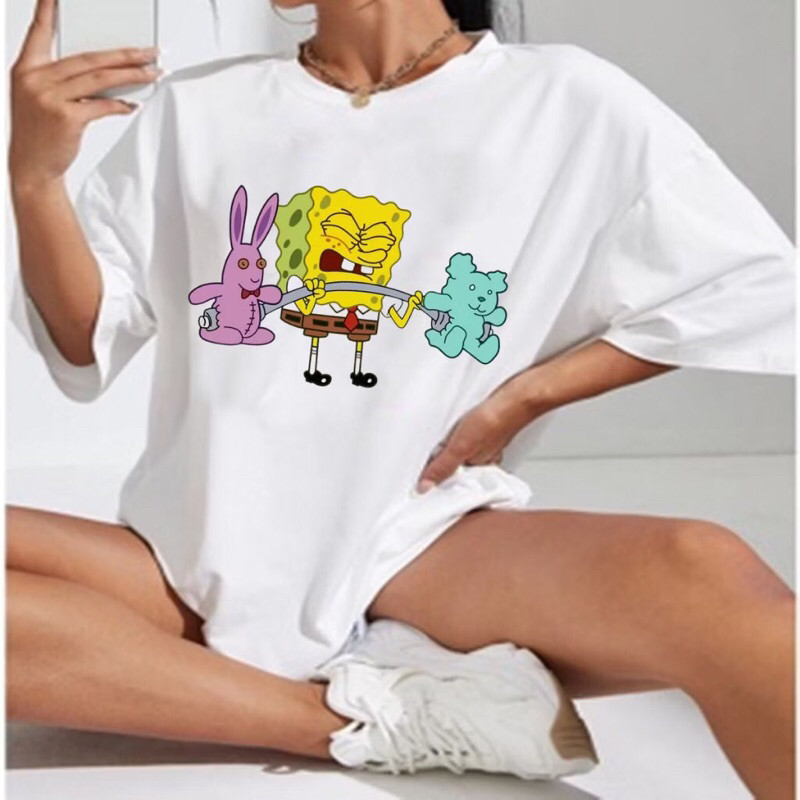 camiseta camisa Bob esponja Treino fofo  Personagem Tshirt Academia Meme
