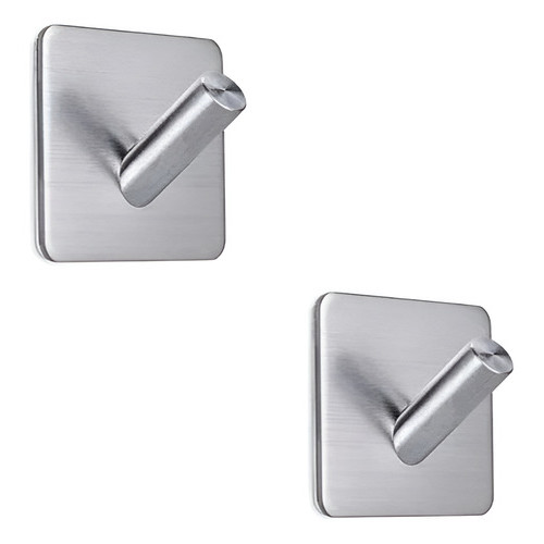 Kit 2 Ganchos De Parede Adesivo De Aço Inox