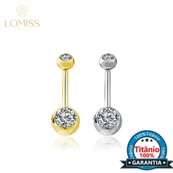 Piercing Banana Umbigo Titânio Pvd Lapidado - 2 Pedras Zircônia Cravejada Estrela Com Rosca