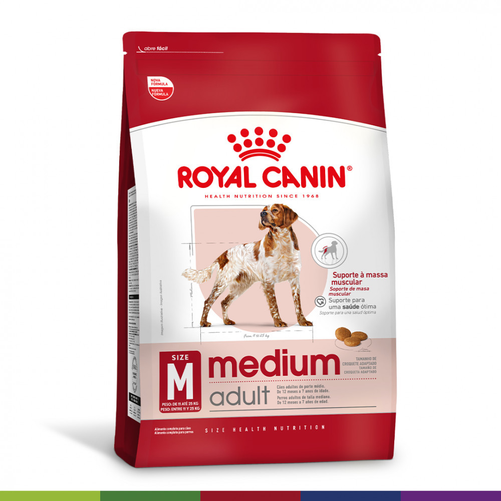 Ração Seca Medium Adult para Cães Adultos de Porte Médio 2,5Kg Royal Canin