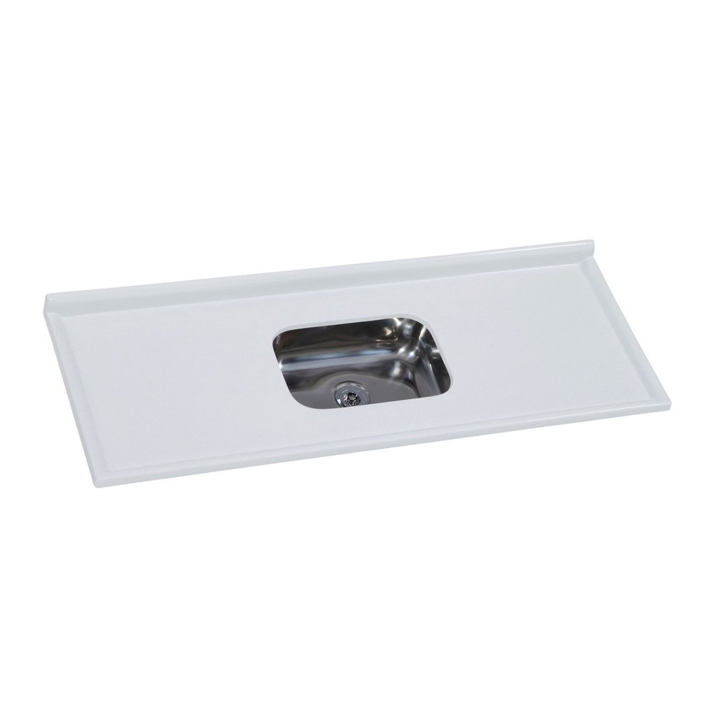 Pia de Cozinha em Mármore Sintético com Cuba em Aço Inox 150cmx55cm Aj Rorato Gelo em Oferta na Shopee