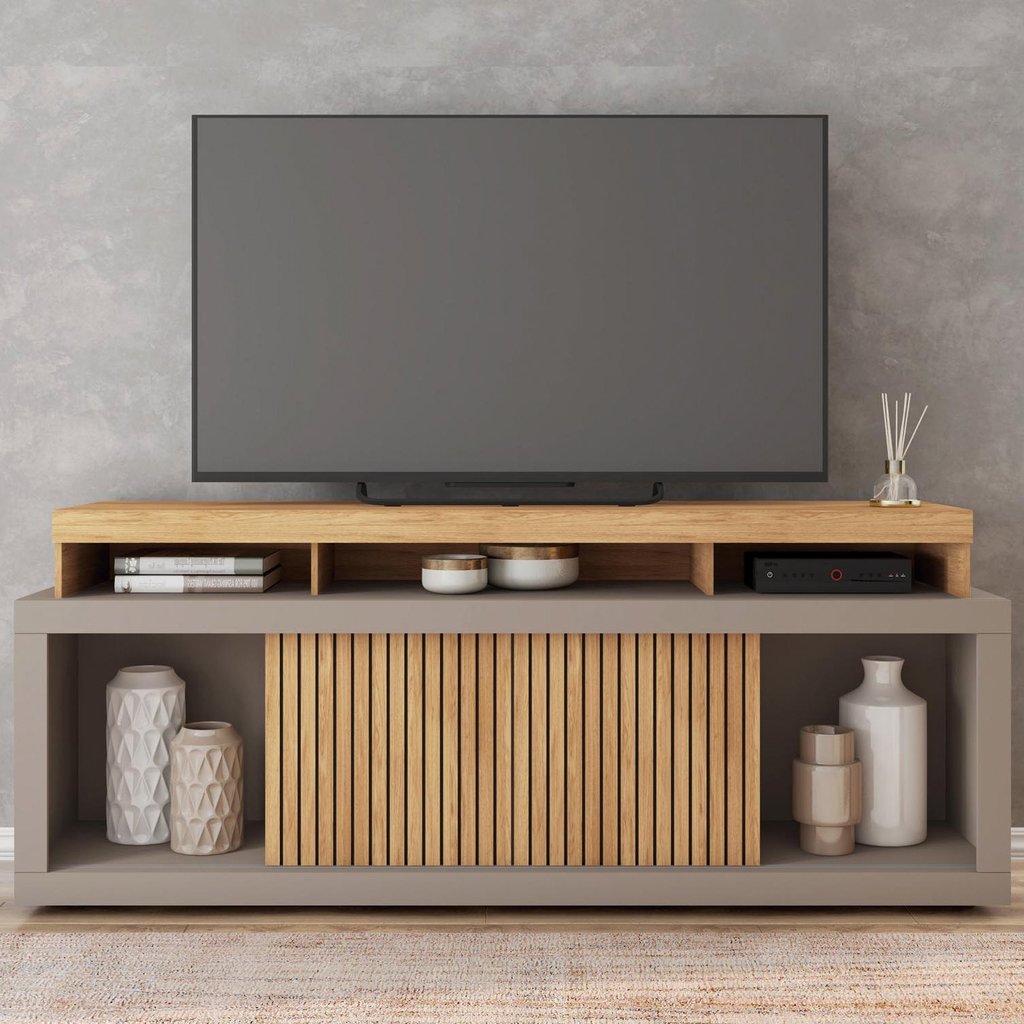 Rack para TV até 75 Polegadas Valença Caemmun Buriti/Fendi em Oferta na Shopee