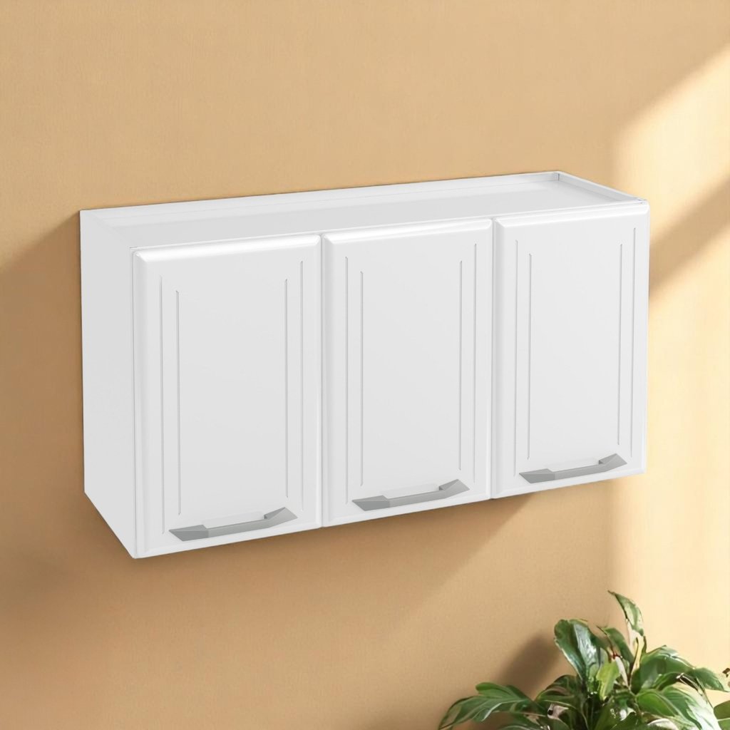 Armário de Cozinha em Aço Aéreo Triplo Topázio  Branco em Oferta na Shopee