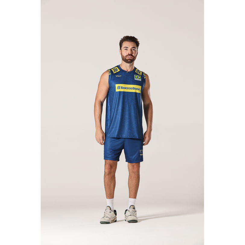 Regata Jogo 2 Vôlei Brasil Oficial Masculina Volt em Oferta na Shopee