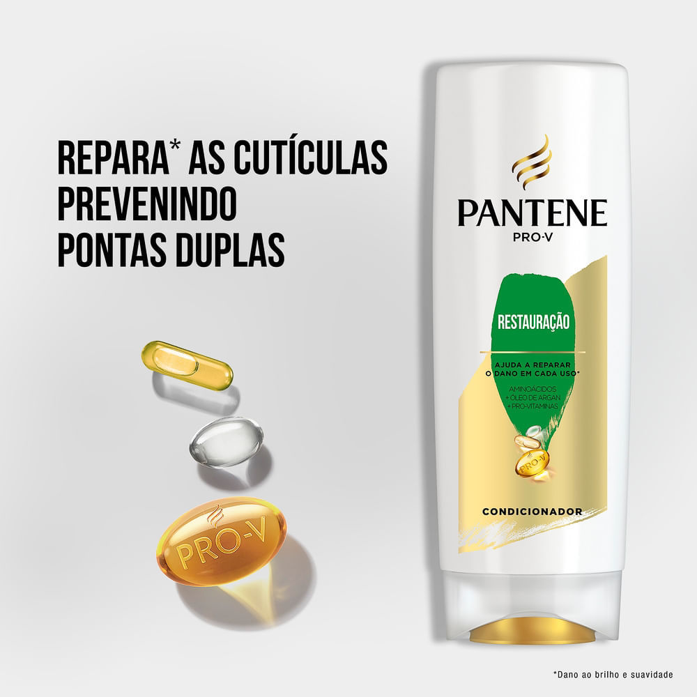 Detalhes do Shampoo Pantene Restauração 350ml + Condicionador 175ml