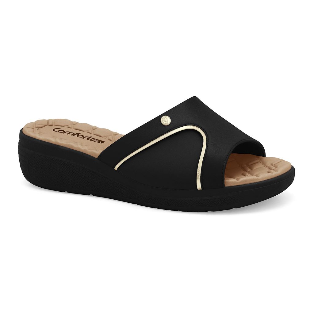 Tamanco Feminino Comfortflex Anabela Baixo Comfy 2586401