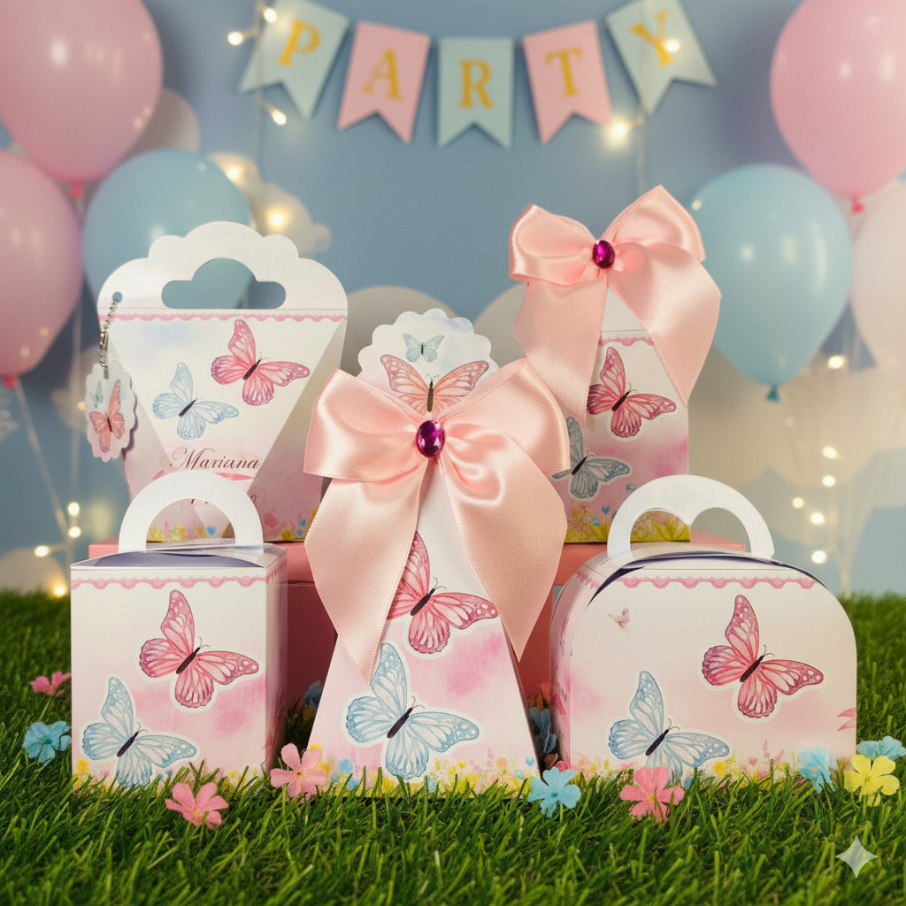 Kit Festa Jardim Encantado das Borboletas • Lembrancinhas Personalizadas para Aniversário Infantil Jardim já vai montado
