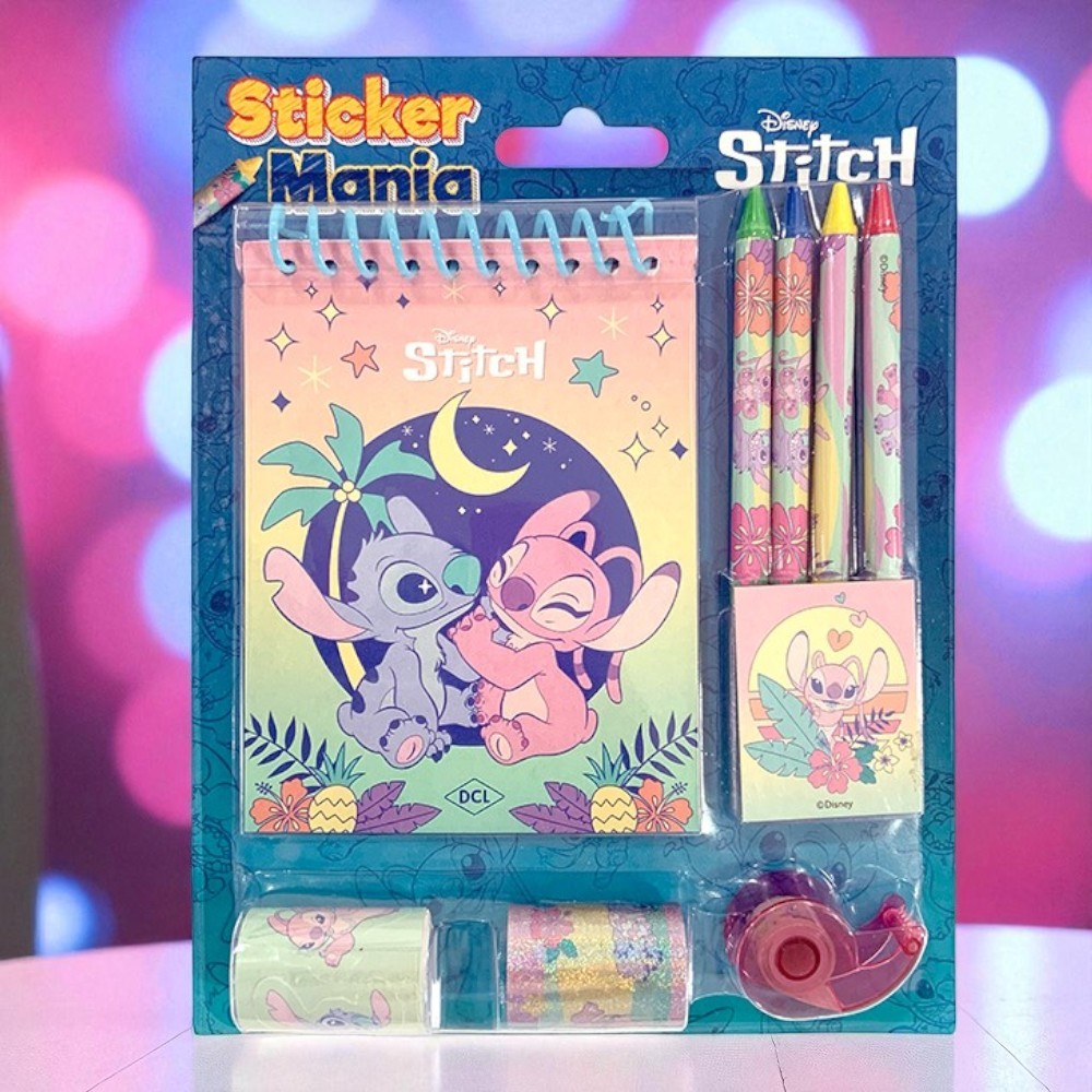 Kit Para Colorir Com Adesivos - Stitch - 8 Itens - 1 unidade - Disney Original - Rizzo