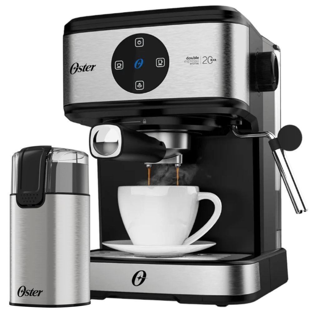 Kit Espresso Oster - Cafeteira Double e Moedor de Café Elétrico Inox 220V em Oferta na Shopee